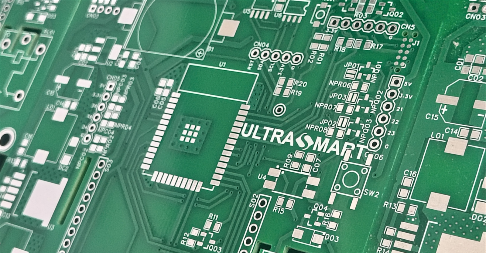 Placa electrónica propia de UltraSmart para desarrollo tecnológico